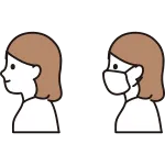Sideways Woman With Or Without Mask SVG Icon